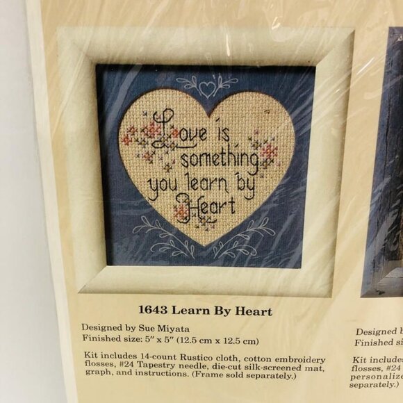 Vintage Cross Stitch Kit 1643 The Creative Circle Learn by Heart - Picture 2 of 3